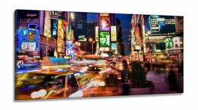 Quadro Decorativo Cidade Nova York 130x60 em Tecido Canvas