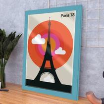 Quadro Decorativo Cidade Paris 73 Pop Art C/ Vidro 33x25 cm
