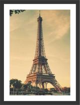 Quadro Decorativo Cidade Paris Torre Eiffel Vintage Retrô Decorações Com Moldura