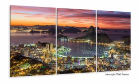 Quadro Decorativo Cidade Rio de Janeiro 120x60 3 peças Quadro Decorativo Cidade Rio de Janeiro 120x60 3 peças