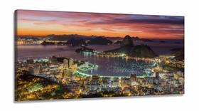 Quadro Decorativo Cidade Rio de Janeiro 130x60 em Tecido Canvas