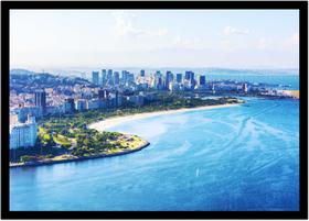 Quadro Decorativo Cidade Rio De Janeiro Praia Do Flamengo Paisagem Com Moldura RC018