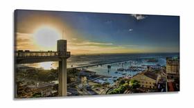 Quadro Decorativo Cidade Salvador Elevador Lacerda em Tecido Canvas 130x60