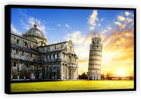 Quadro Decorativo Cidade Torre de Pisa Itália Turismo Grande Tela Canvas Premium