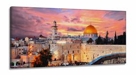 Quadro Decorativo Cidade Velha Jerusalém 130x60 em Tecido Canvas Sala Quarto