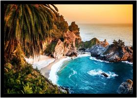 Quadro Decorativo Cidades Big Sur Califórnia Turismo Viagens Paisagem Salas Com Moldura RC147