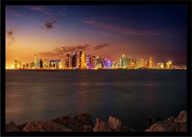 Quadro Decorativo Cidades Doha Catar Cores Beleza Paisagem Quartos Salas Com Moldura RC050
