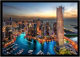 Quadro Decorativo Cidades Dubai Emirados Árabes Unidos Paisagem Quartos Salas Com Moldura RC165