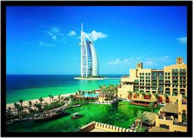 Quadro Decorativo Cidades Dubai Emirados Árabes Unidos Paisagem Quartos Salas Com Moldura RC169