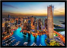 Quadro Decorativo Cidades Dubai Paisagem Lojas Quartos Salas Com Moldura RC078
