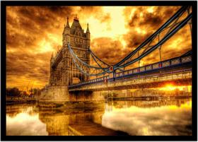 Quadro Decorativo Cidades Londres Tower Bridge Paisagem Quartos Salas Com Moldura RC160
