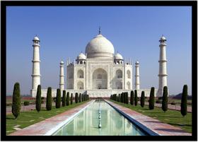 Quadro Decorativo Cidades Países Taj Mahal Índia Religiosos Paisagem Lojas Salas Com Moldura RC116