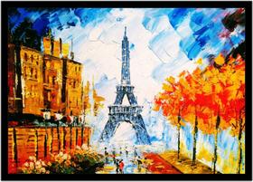 Quadro Decorativo Cidades Paris França Torre Eiffel Paisagem Abstrato Com Moldura RC154 Quadro Decorativo Cidades Paris França Torre Eiffel Paisagem Abstrato Com Moldura RC154