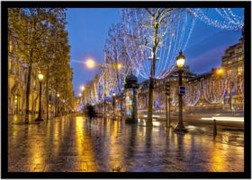 Quadro Decorativo Cidades Paris Luzes Cores Beleza Paisagem Quartos Salas Com Moldura RC046