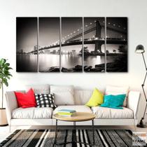 Quadro Decorativo Cidades - Ponte Manhattan -140x65 Quadro Decorativo Cidades - Ponte Manhattan -140x65