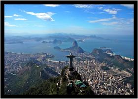 Quadro Decorativo Cidades Rio De Janeiro Paisagem Cristo Redentor Salas Quarto Com Moldura RC082