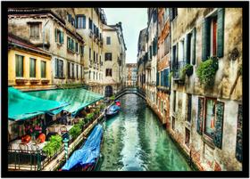 Quadro Decorativo Cidades Veneza Itália Paisagem Lojas Quartos Salas Com Moldura RC085