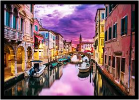 Quadro Decorativo Cidades Veneza Itália Paisagem Salas Quartos Com Moldura RC002 Quadro Decorativo Cidades Veneza Itália Paisagem Salas Quartos Com Moldura RC002