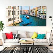 Quadro Decorativo Cidades Veneza Retro 140x65 Quadro Decorativo Cidades Veneza Retro 140x65