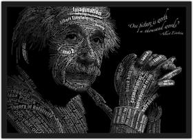 Quadro Decorativo Ciências Albert Einstein Físico Decoração Com Moldura G01