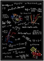 Quadro Decorativo Ciências Matemática Fórmulas Números Decoração Com Moldura G03