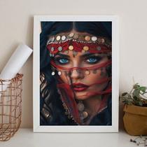 Quadro Decorativo Cigana - Olhar 45X34Cm - Com Vidro