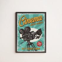 Quadro Decorativo Cinema Retrô 33x24cm - com vidro