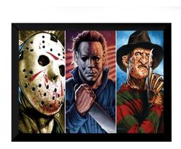 Quadro Decorativo Cinema Terror Jason Fred Leterface 42x29cm