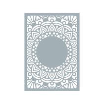 Quadro Decorativo Cinza Branco Mdf Mandala Solar 40X20Cm