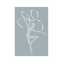 Quadro Decorativo Cinza Mdf Bailarina 40X20Cm