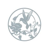 Quadro Decorativo Cinza Mdf Beija-Flor 40X20Cm
