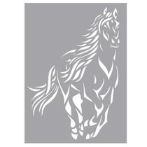Quadro Decorativo Cinza Mdf Cavalo 40X20Cm