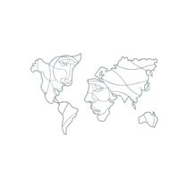 Quadro Decorativo Cinza Mdf Face Países 40X20Cm