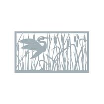 Quadro Decorativo Cinza Mdf Garça Selvagem 40X20Cm
