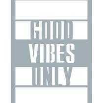 Quadro Decorativo Cinza Mdf Good Only Vibes 40X20Cm