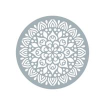 Quadro Decorativo Cinza Mdf Mandala Floral 40X20Cm