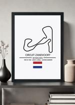 Quadro Decorativo Circuito de Zandvoort Formula 1 Com Vidro Tamanho:21cm x 30cm (A4)