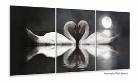 Quadro Decorativo Cisnes Apaixonados 120x60 Sala Quarto Quadro Decorativo Cisnes Apaixonados 120x60 Sala Quarto