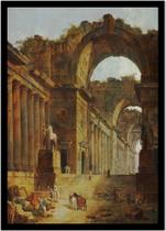 Quadro Decorativo Clássicos As Fontes Hubert Robert (1787) Salas Escritórios Com Moldura RC029 Quadro Decorativo Clássicos As Fontes Hubert Robert (1787) Salas Escritórios Com Moldura RC029