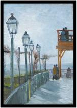 Quadro Decorativo Clássicos Terraço Moulin Blute-Fin Van Gogh (1887) Quartos Salas Com Moldura RC016