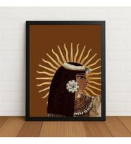 Quadro Decorativo Cleópatra Com Moldura E Vidro Preto