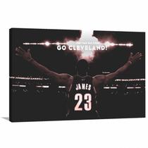 Quadro decorativo Cleveland LeBron James Tela em Tecido