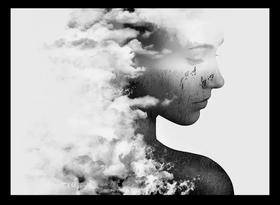 Quadro Decorativo Cloud and Woman 50 cm x 70 cm Quadro Decorativo Cloud and Woman 50 cm x 70 cm