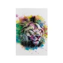 Quadro Decorativo Cnvas Leão olho Azul Colorido Splash Tinta