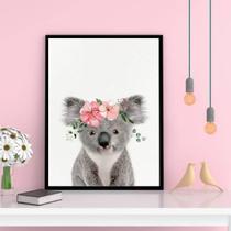 Quadro Decorativo Coalinha Coroa De Flores Moldura Preta