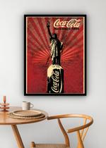 Quadro Decorativo Coca-Cola Estátua Da Liberdade - 70x50cm Quadro Decorativo Coca-Cola Estátua Da Liberdade - 70x50cm