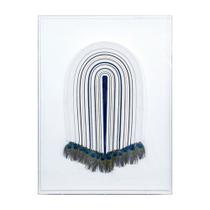 Quadro Decorativo Cocar Preto e Branco Abstrato