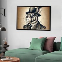 Quadro Decorativo Coelho Chapéu Vintage - 50x70cm Quadro Decorativo Coelho Chapéu Vintage - 50x70cm