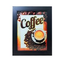 Quadro Decorativo Coffe com Moldura e Vidro Mdf Adesivado