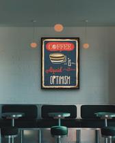 Quadro Decorativo Coffee Is Liquid Optimism Vintage -70X50Cm